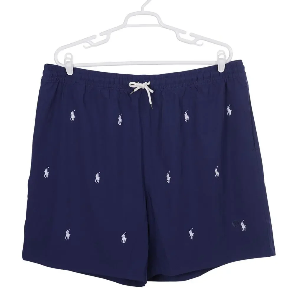 NWOT Polo Ralph Lauren Traveler Swim Trunks 4XLT Blue Pony Pockets Lined Shorts
